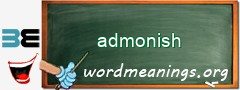 WordMeaning blackboard for admonish